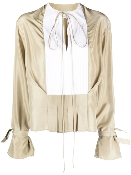Silk Long-Sleeve Blouse