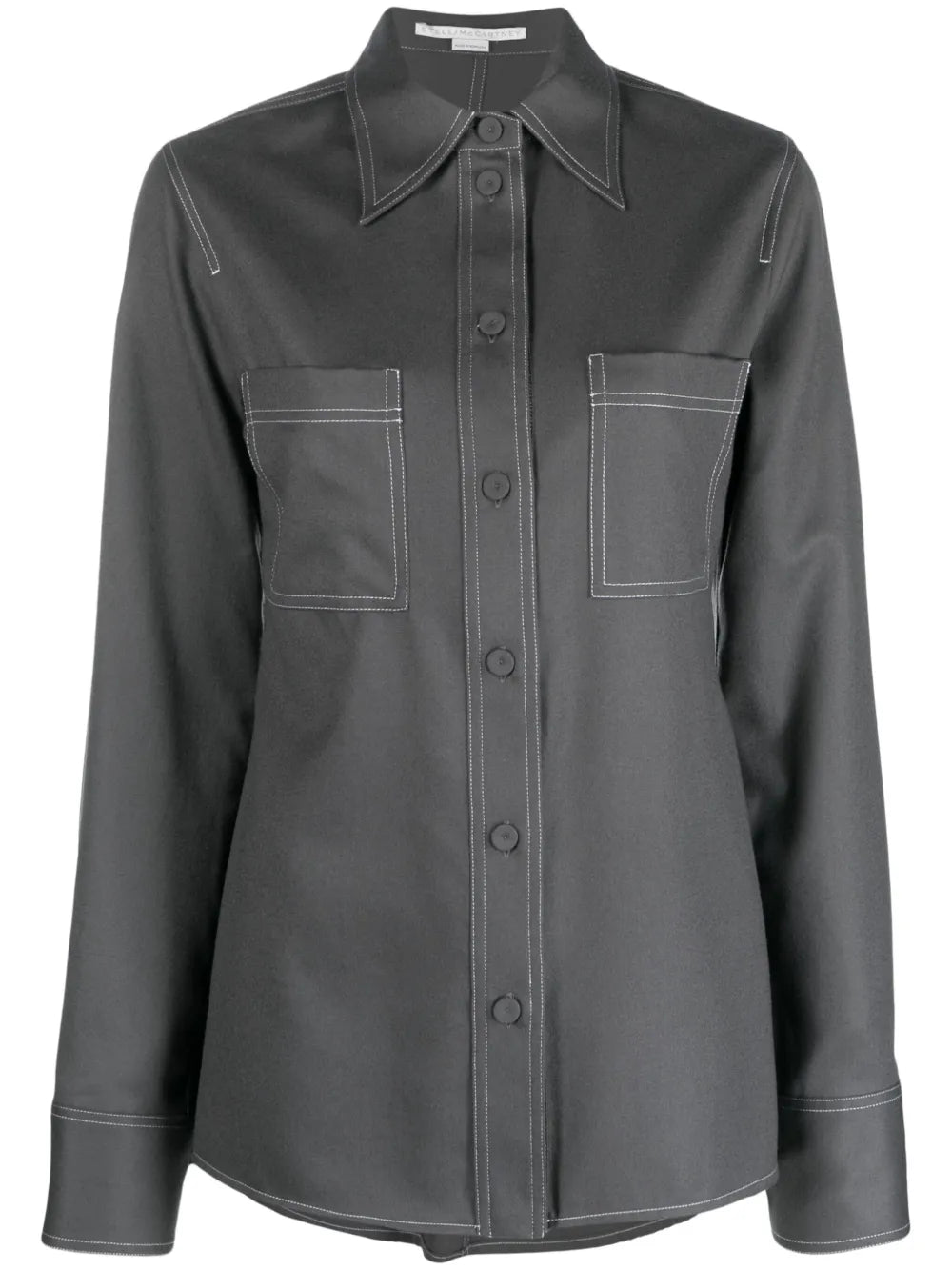 Pointed-Collar Flannel Shirt