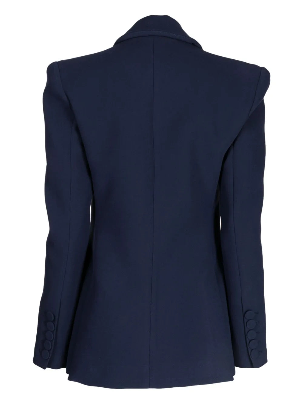 Peak-Lapel Padded-Shoulder Blazer
