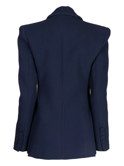 Peak-Lapel Padded-Shoulder Blazer