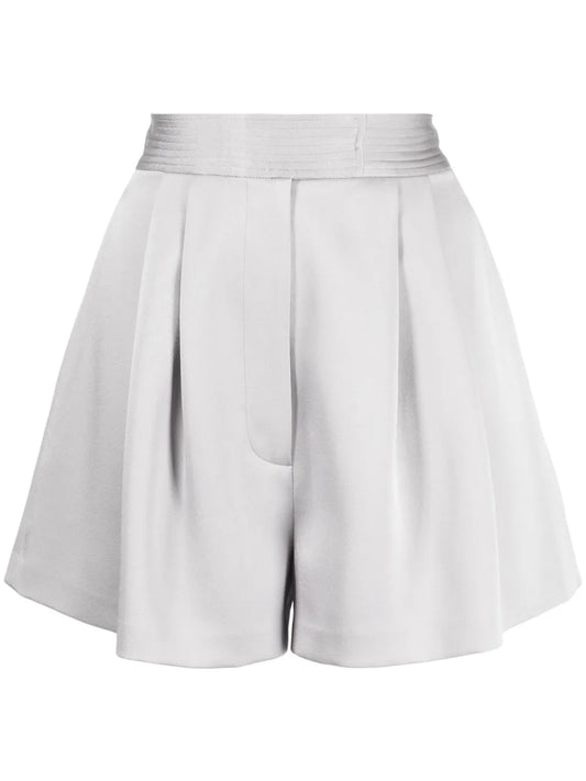 Pleated High-Waisted Shorts