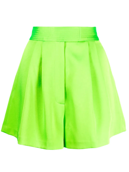 Pleated High-Waisted Shorts