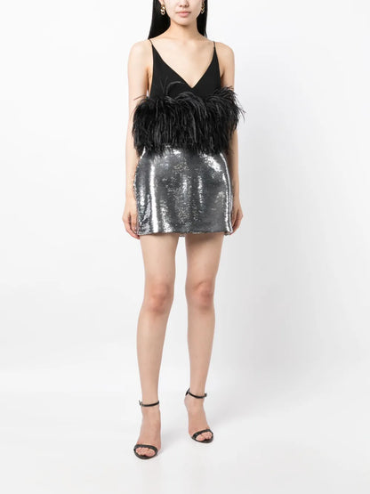 Sequin-Embellished Mini Skirt