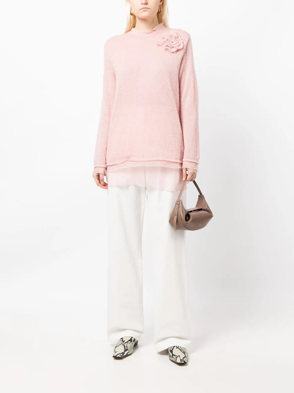 Floral-Appliqué Sweater