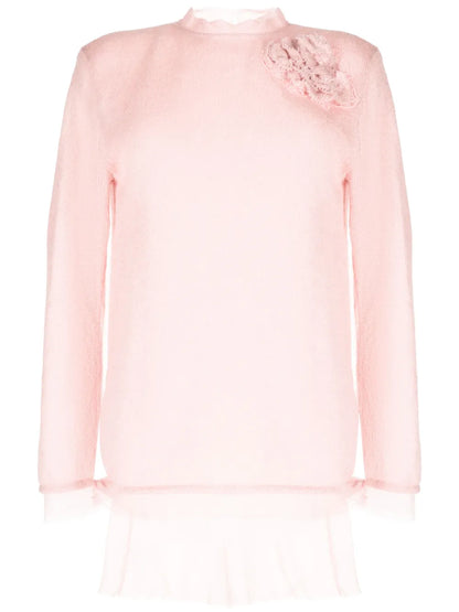 Floral-Appliqué Sweater