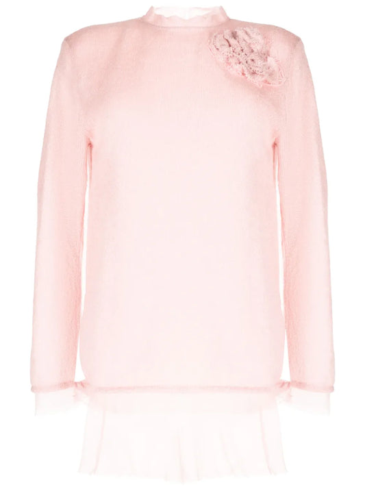 Floral-Appliqué Sweater