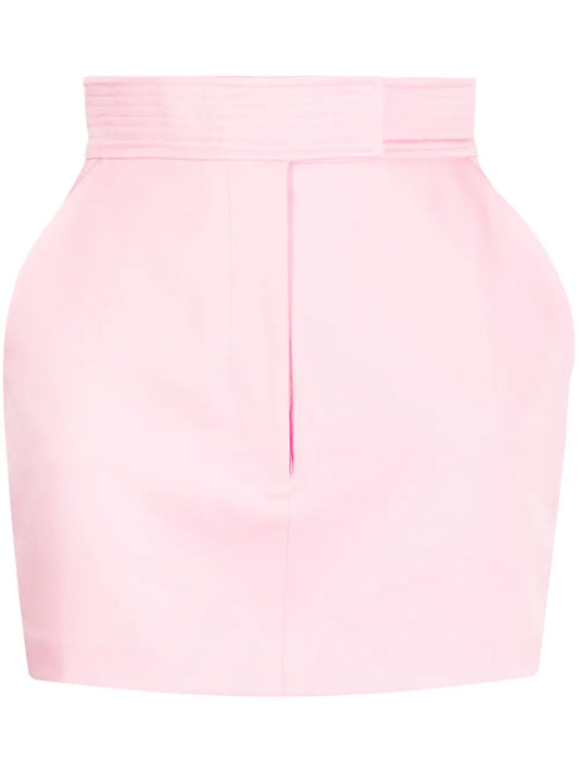 High-Waisted Satin-Finish Skirt