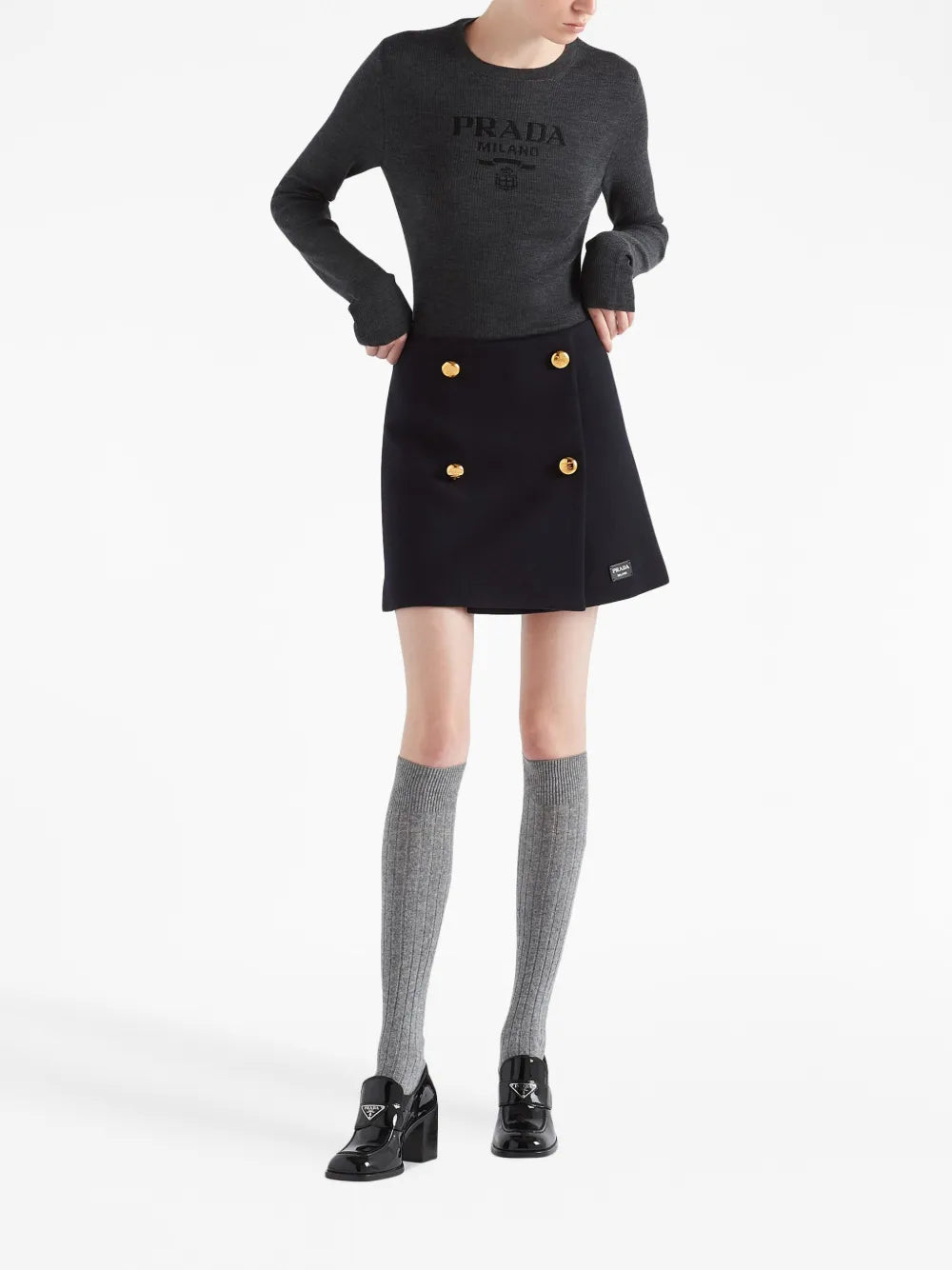 Logo-Intarsia Wool Jumper