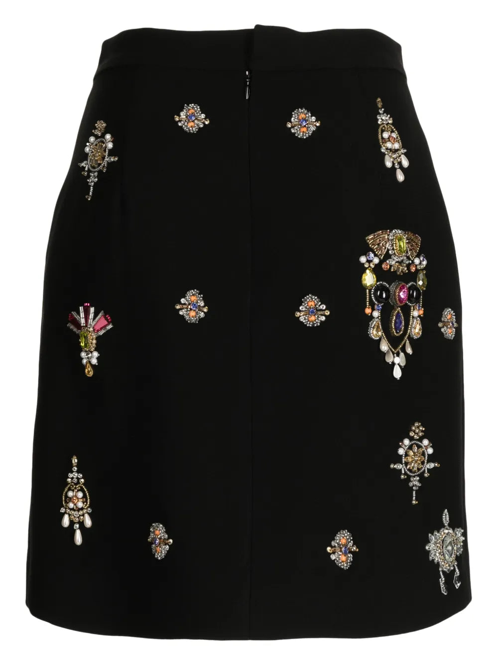 Jewel-Embellished Silk Miniskirt