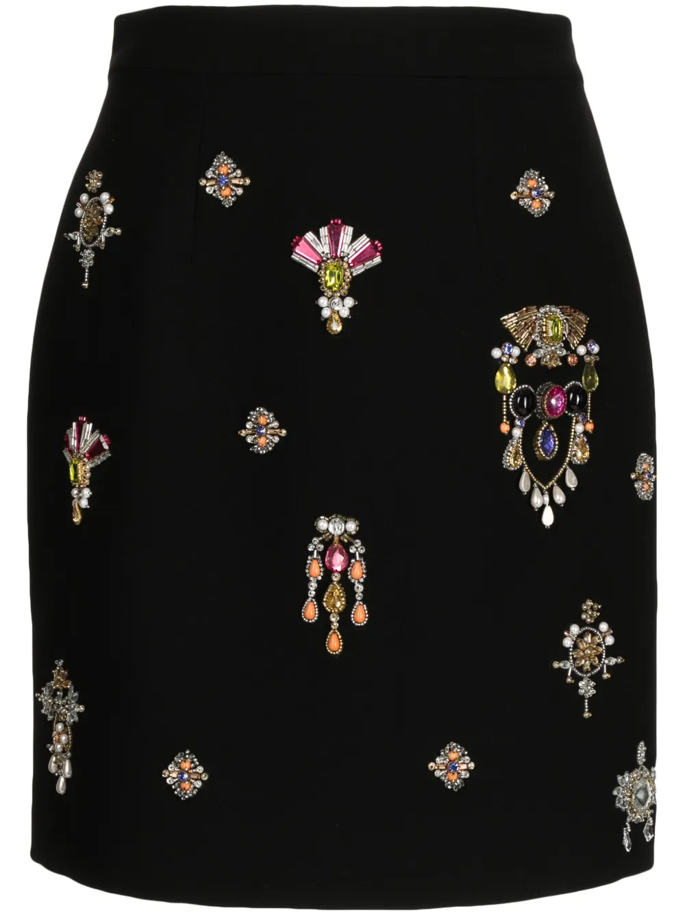 Jewel-Embellished Silk Miniskirt
