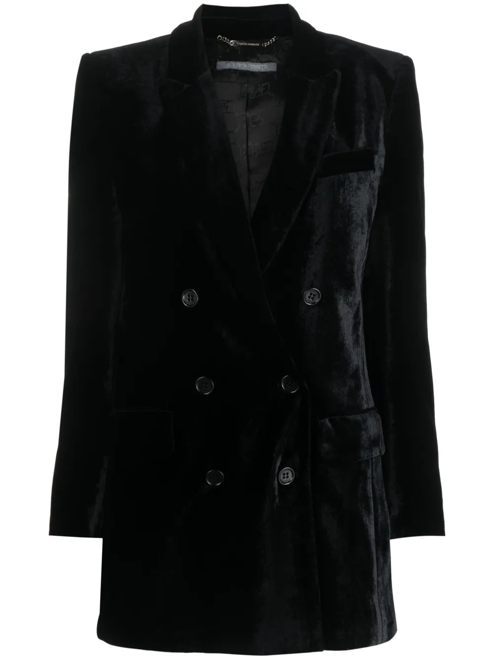 Double-Breasted Velvet Blazer