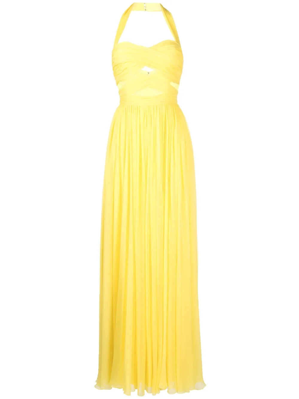 Draped Cut-Out Silk Gown