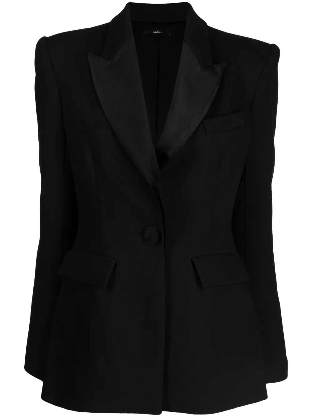 Peak-Lapel Padded-Shoulder Blazer