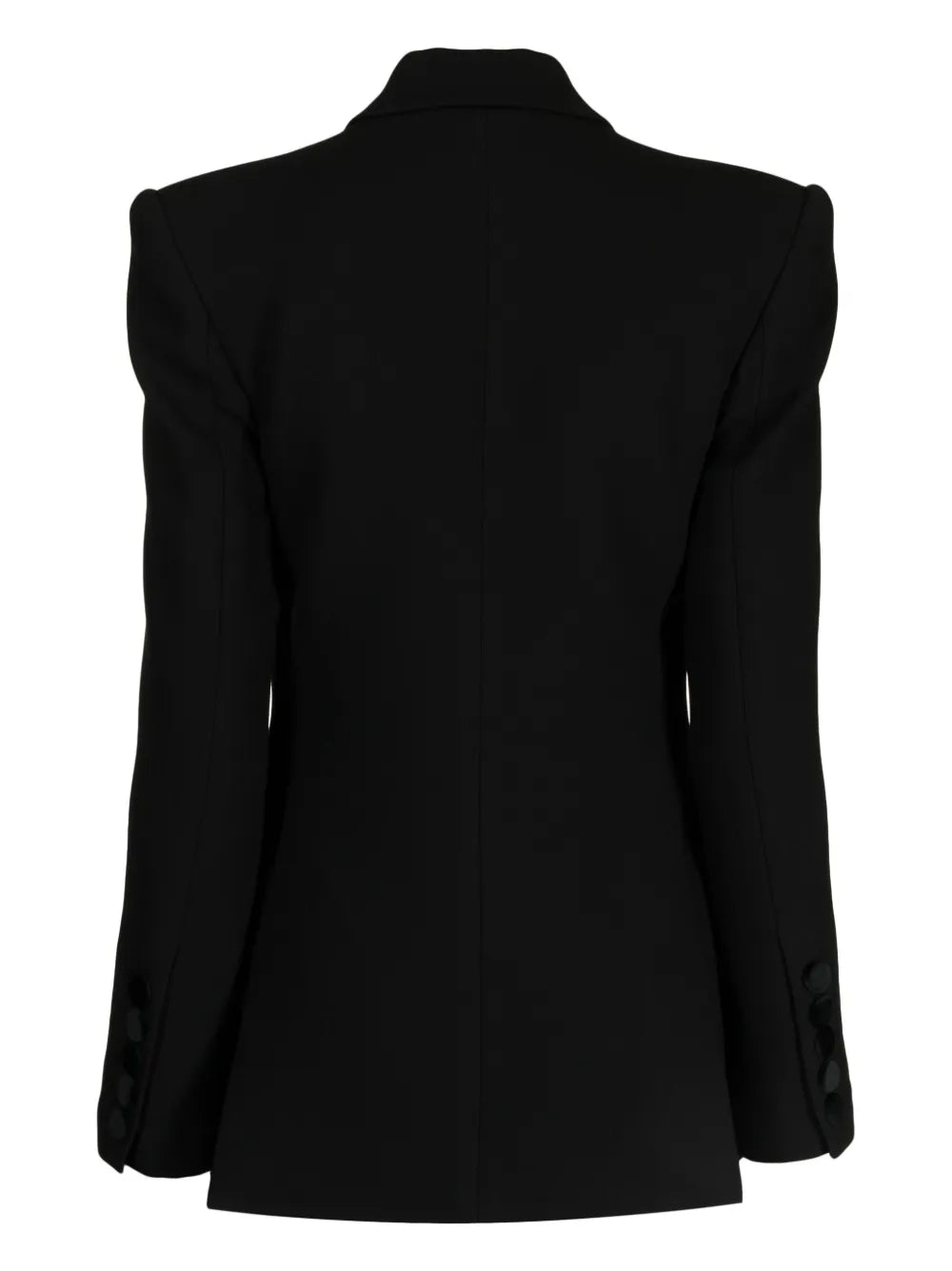 Peak-Lapel Padded-Shoulder Blazer
