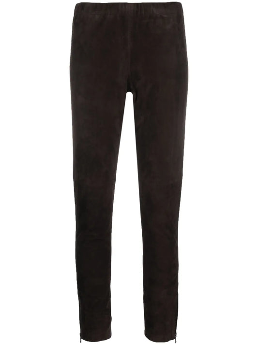 Slim-Fit Suede Trousers