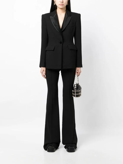 High-Waisted Flared Trousers