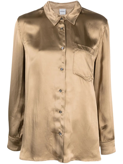 Long-Sleeve Satin-Finish Shirt