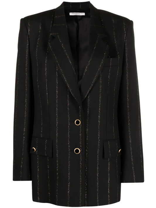 Striped Single-Breasted Blazer