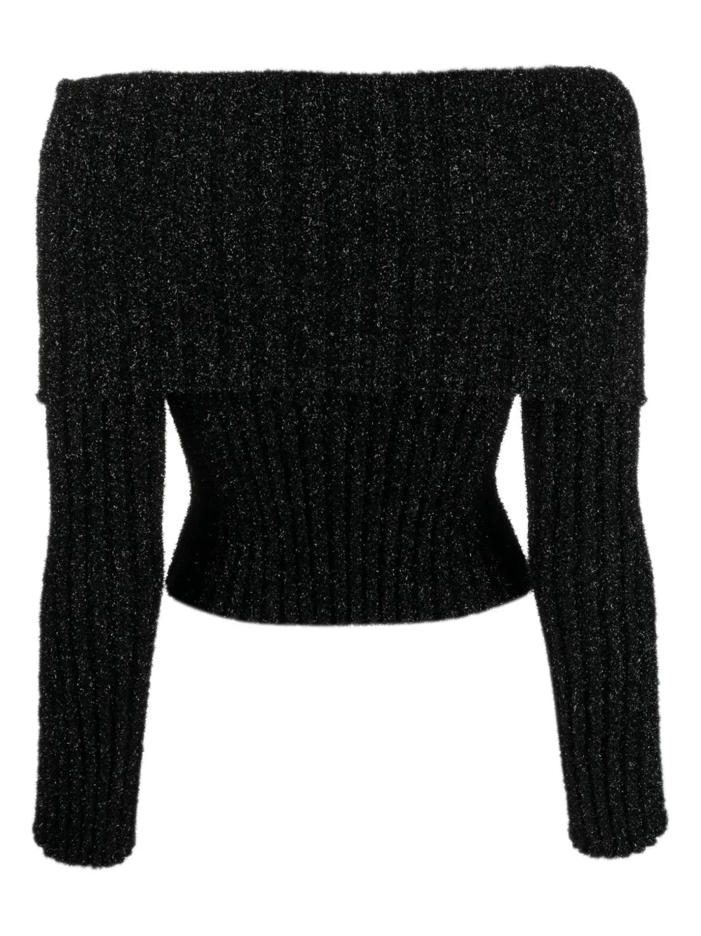 Ribbed Cut-Out Cropped Jumper