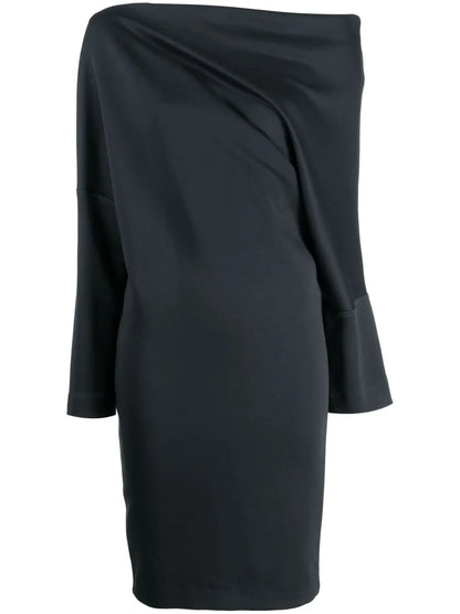 Asymmetrical Boat Neck Dress