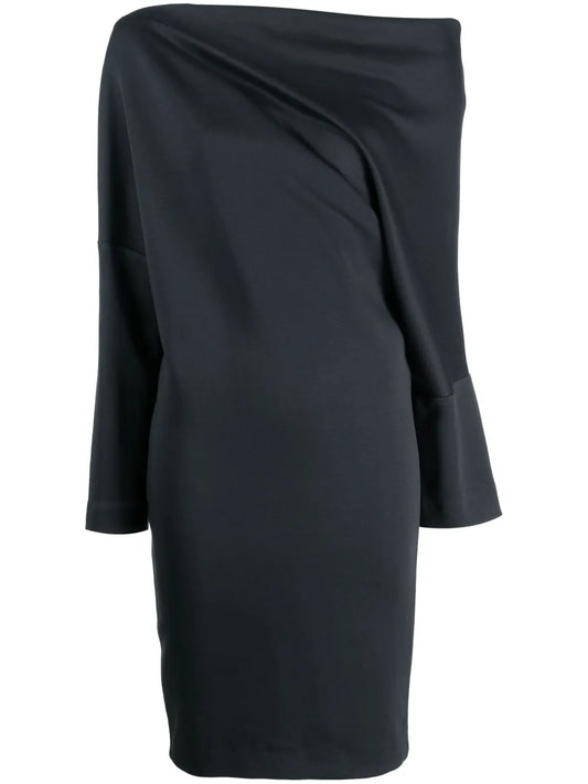 Asymmetrical Boat Neck Dress