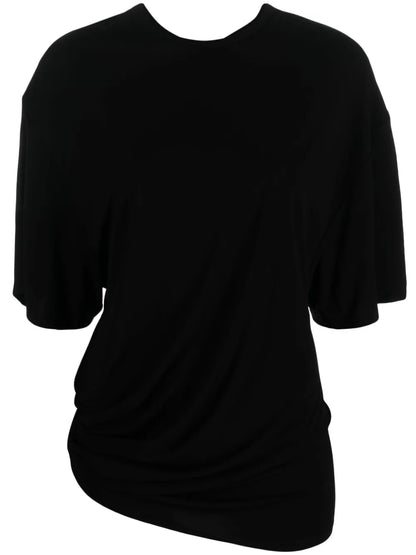 Draped-Detail Short-Sleeve T-Shirt