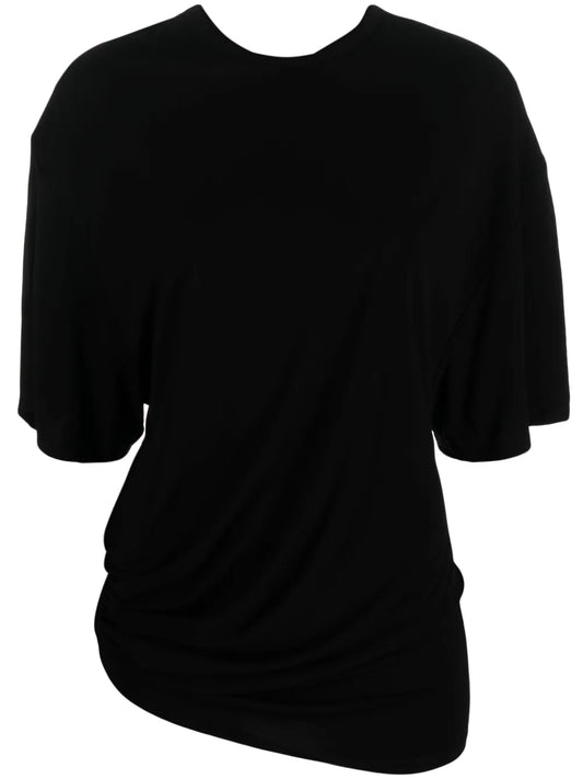 Draped-Detail Short-Sleeve T-Shirt
