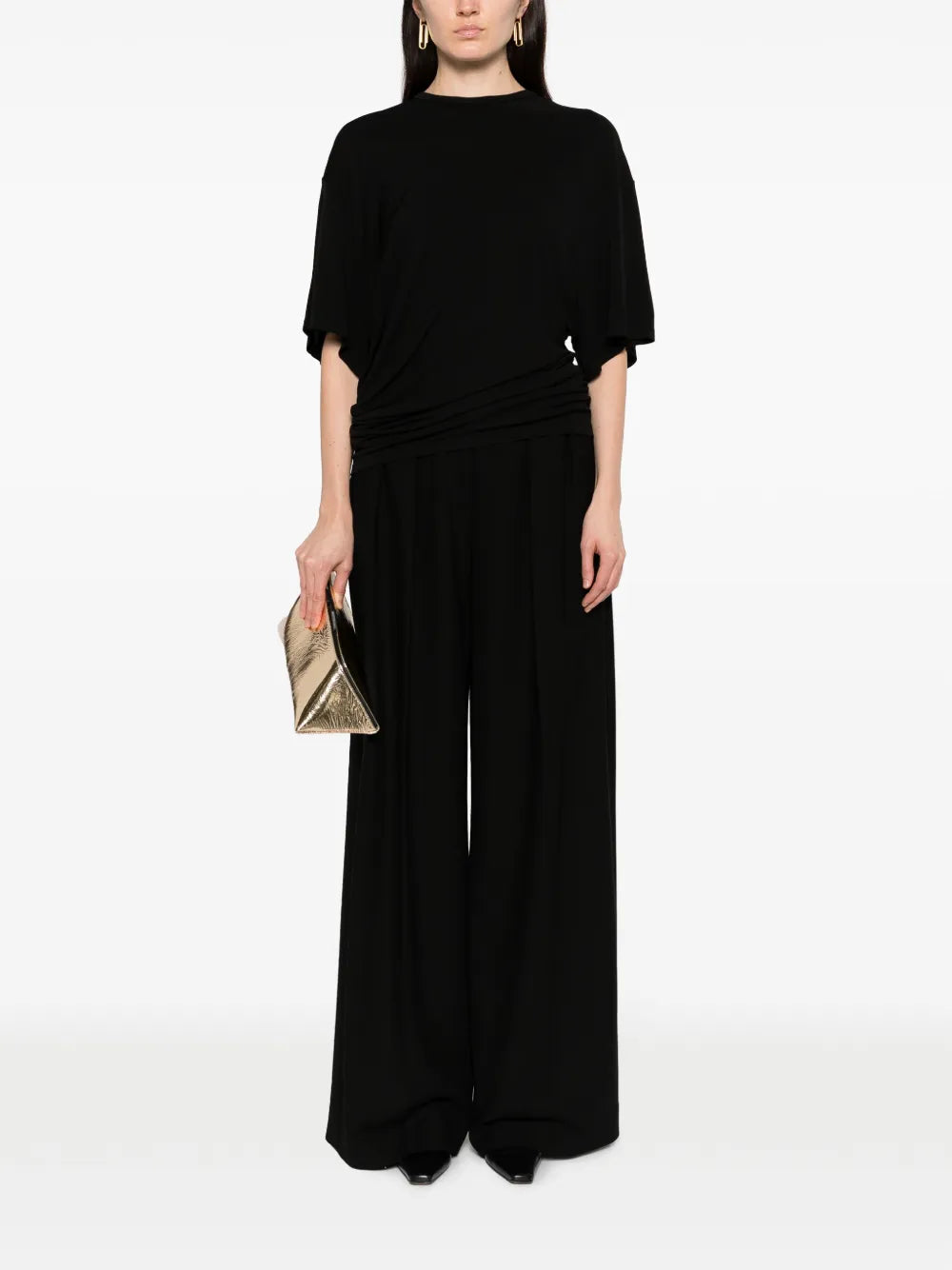 Draped-Detail Short-Sleeve T-Shirt