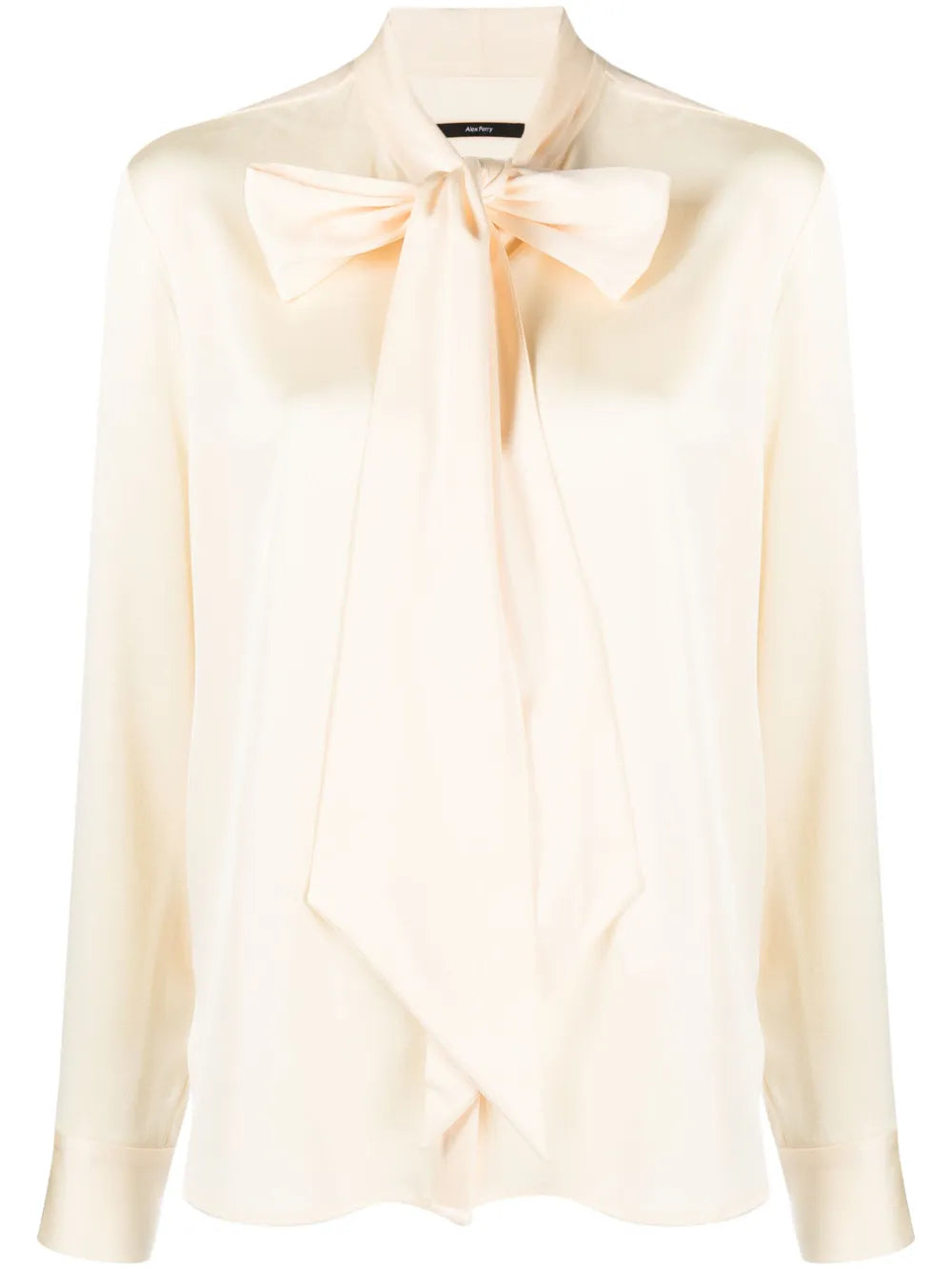 Pussy Bow-Collar Satin Blouse