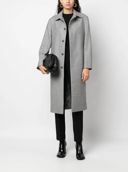 Single-Breasted Mélange Trench Coat
