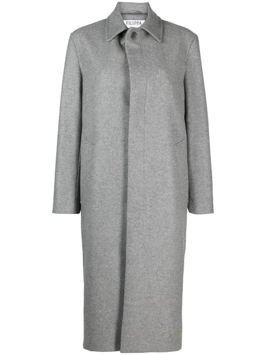 Single-Breasted Mélange Trench Coat