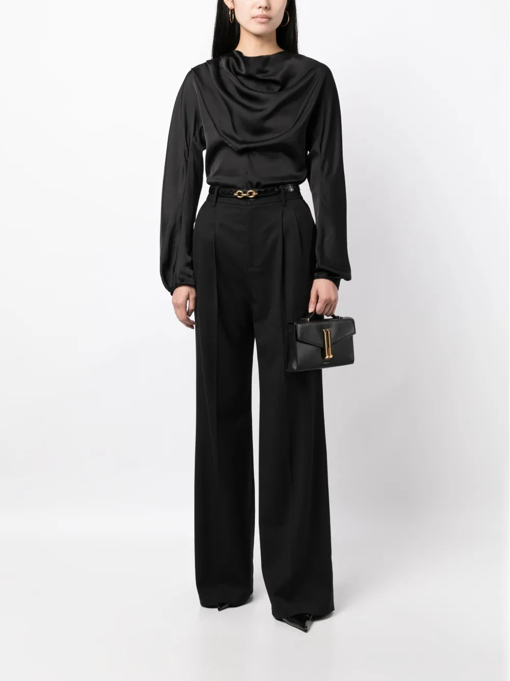 Flavie Box-Pleat Tailored Trousers