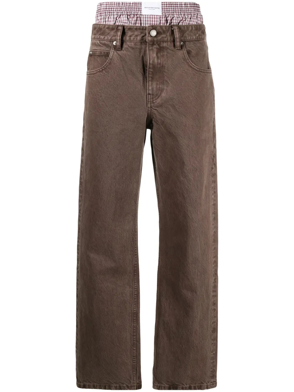 High-Rise Layered-Boxer Jeans