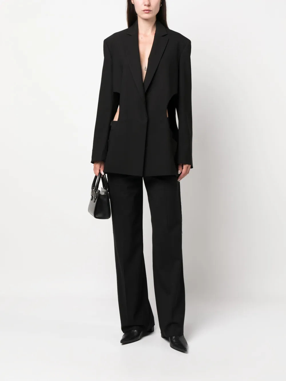 Cut-Out Single-Breasted Blazer