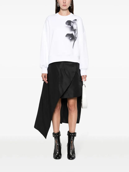 Wrap-Design Asymmetric Midi Skirt