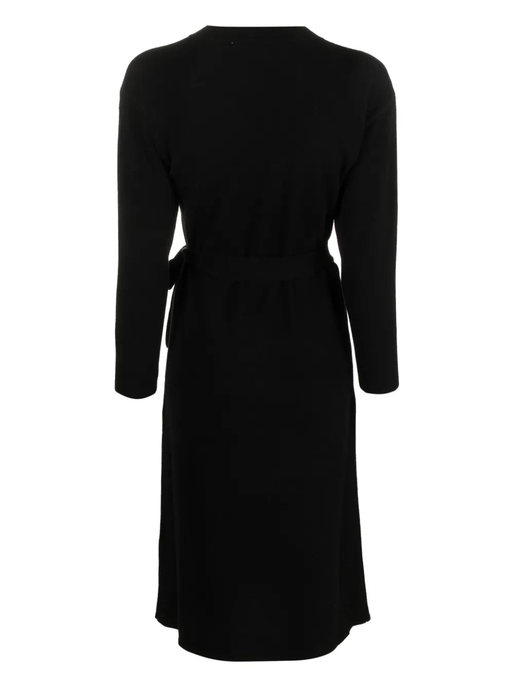 Long-Sleeve Self-Tie Midi Dress