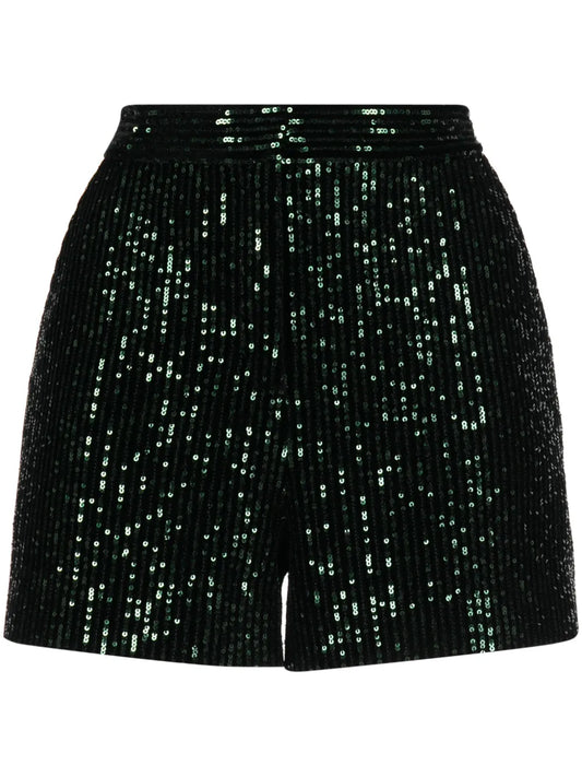 High-Waist Sequinned Shorts