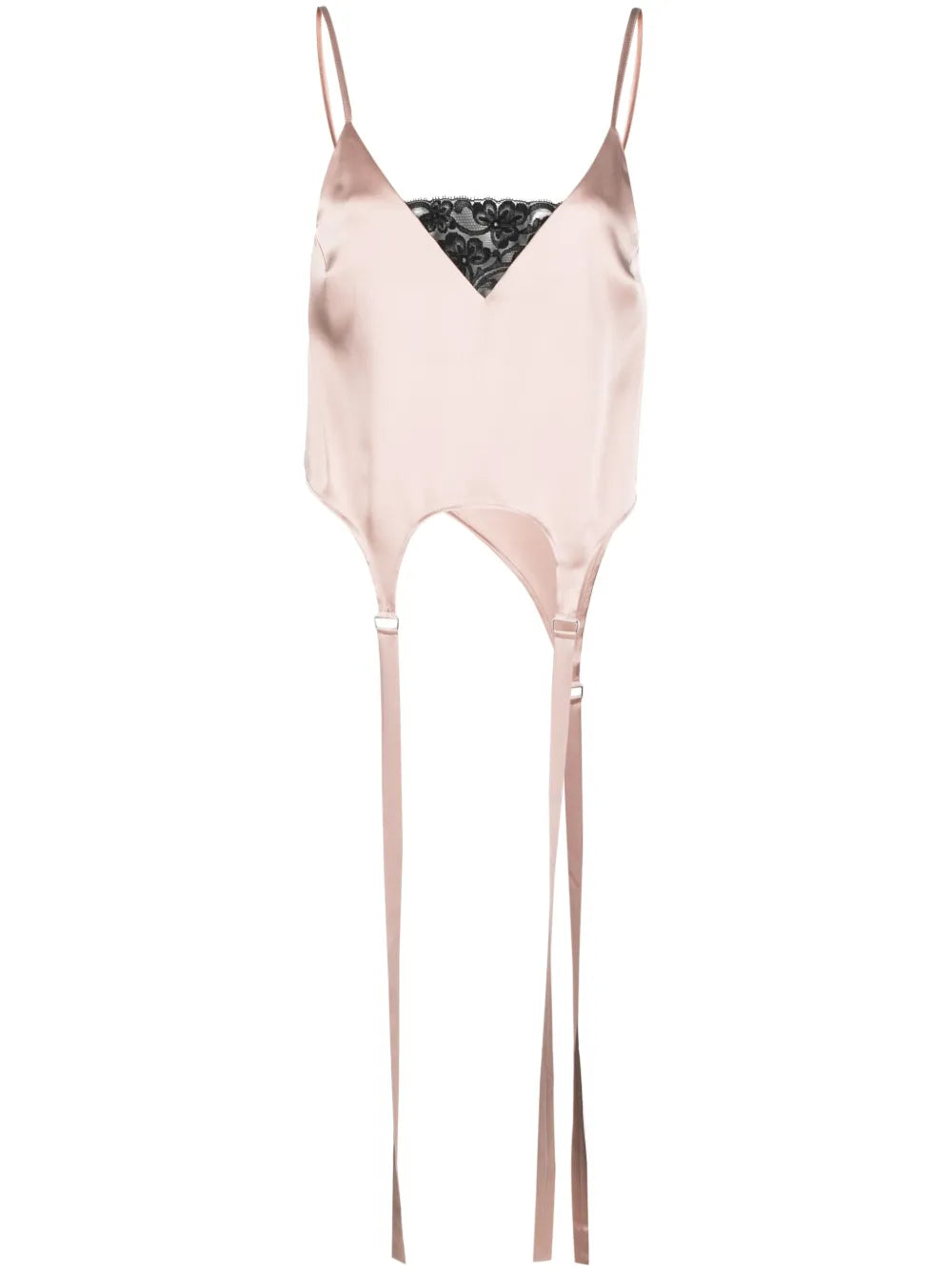Lace-Panel Satin Camisole Top