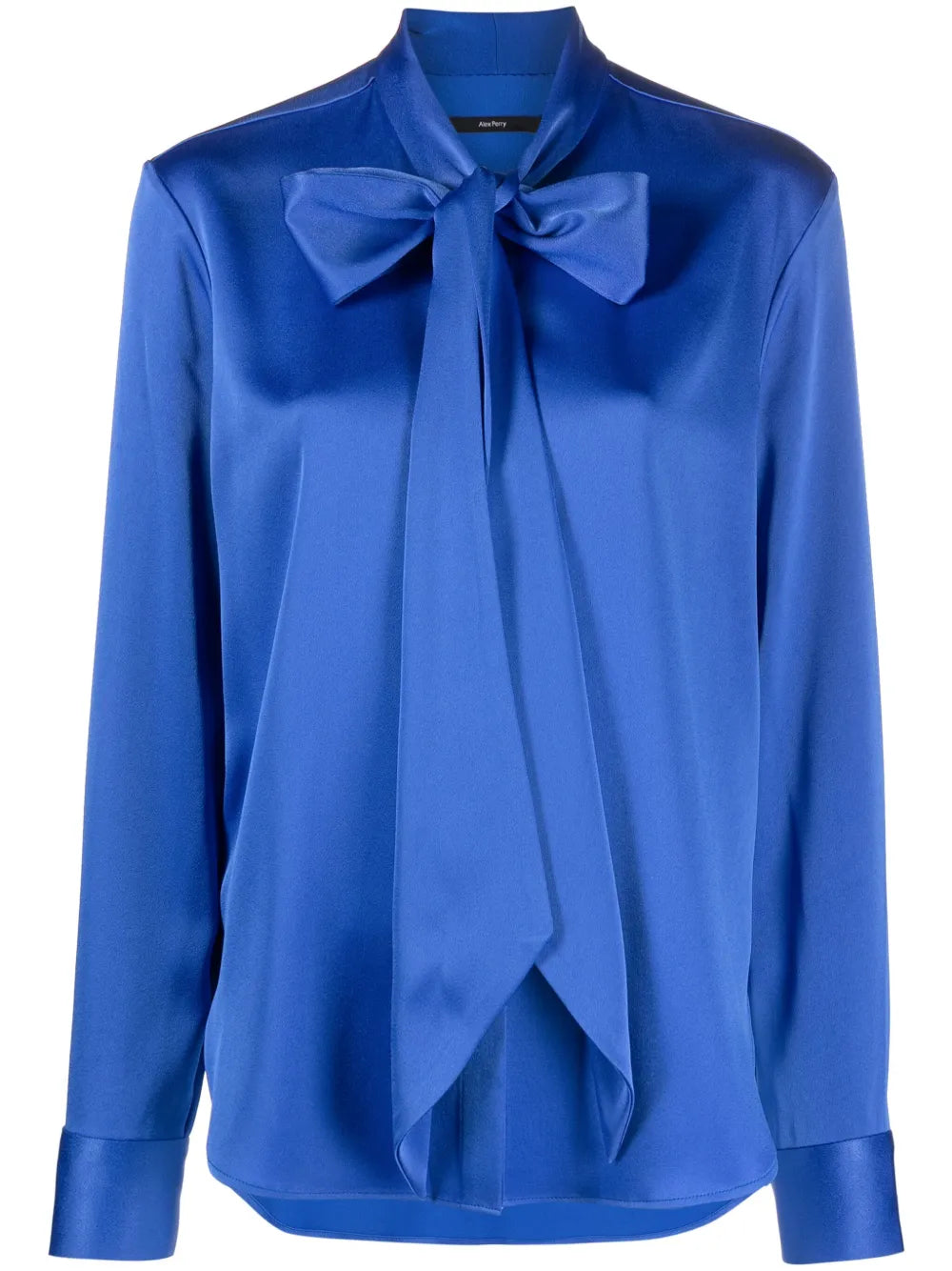 Pussy Bow-Collar Satin Blouse
