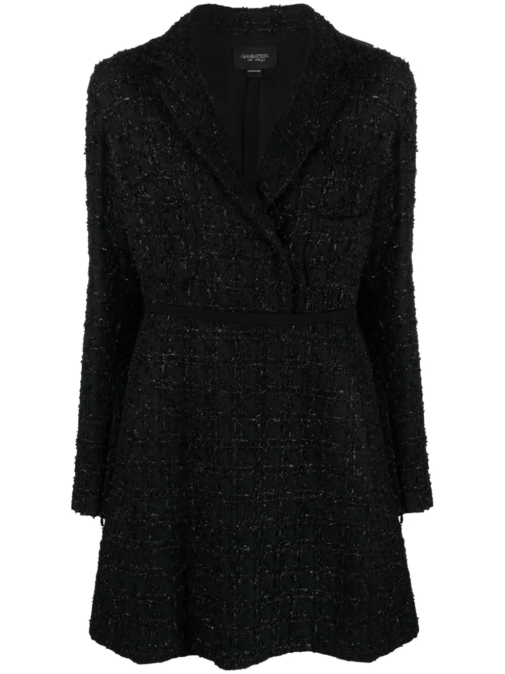 V-Neck Tweed Minidress
