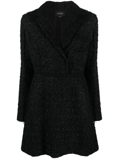 V-Neck Tweed Minidress
