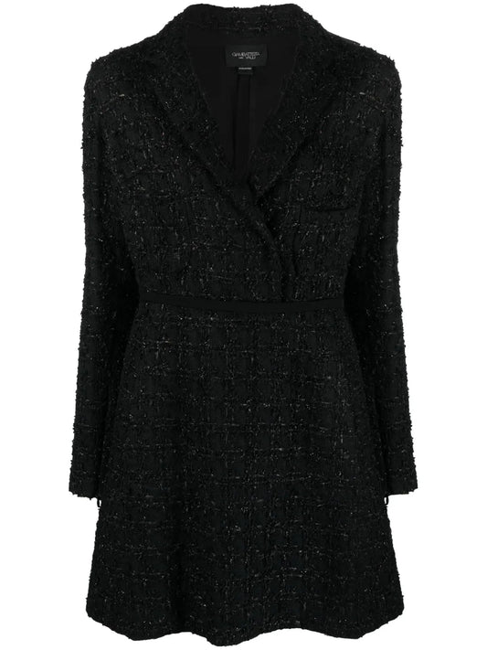 V-Neck Tweed Minidress