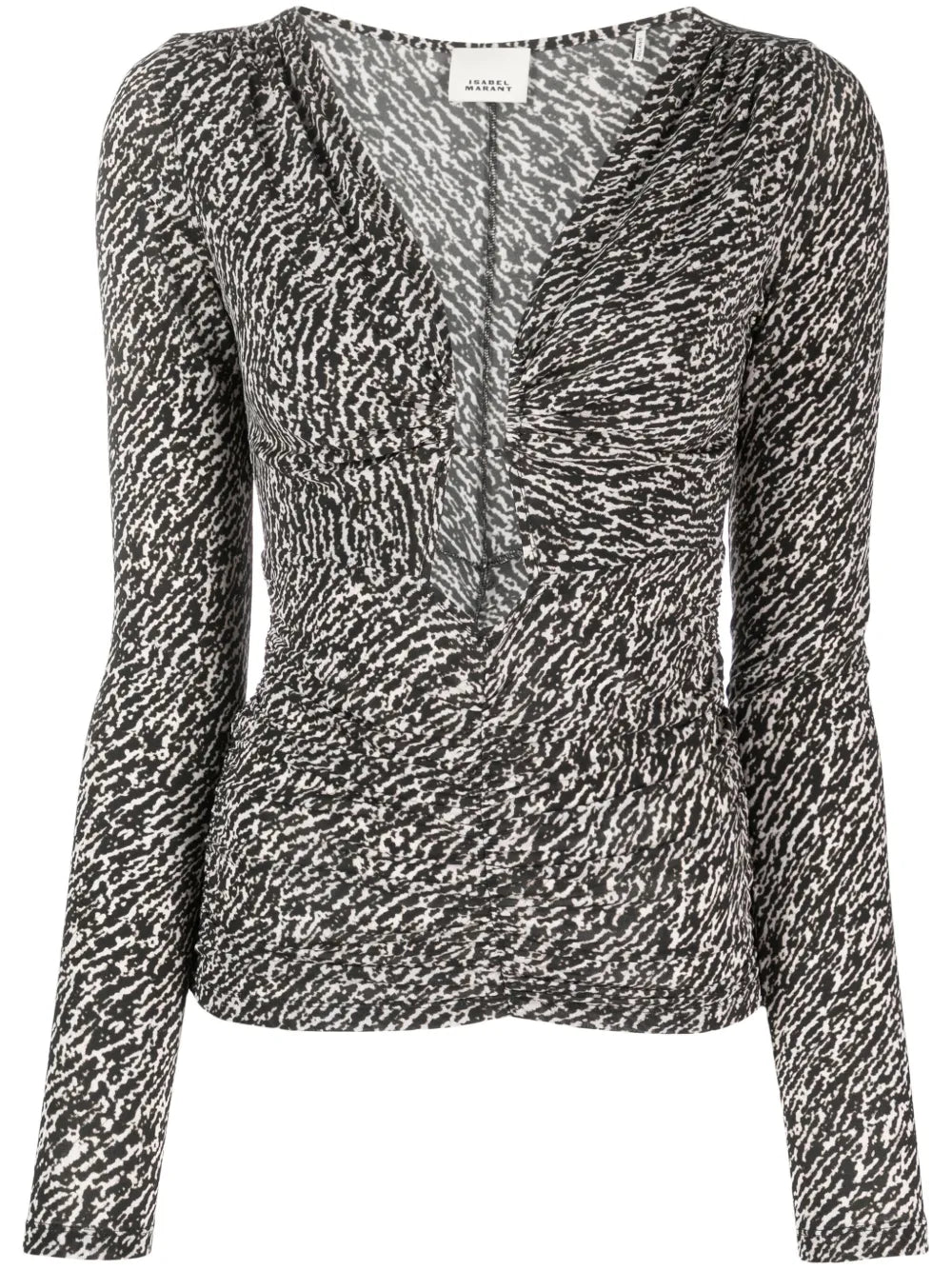 Laura Abstract-Print Cut-Out Top