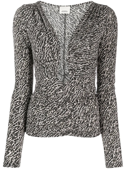 Laura Abstract-Print Cut-Out Top