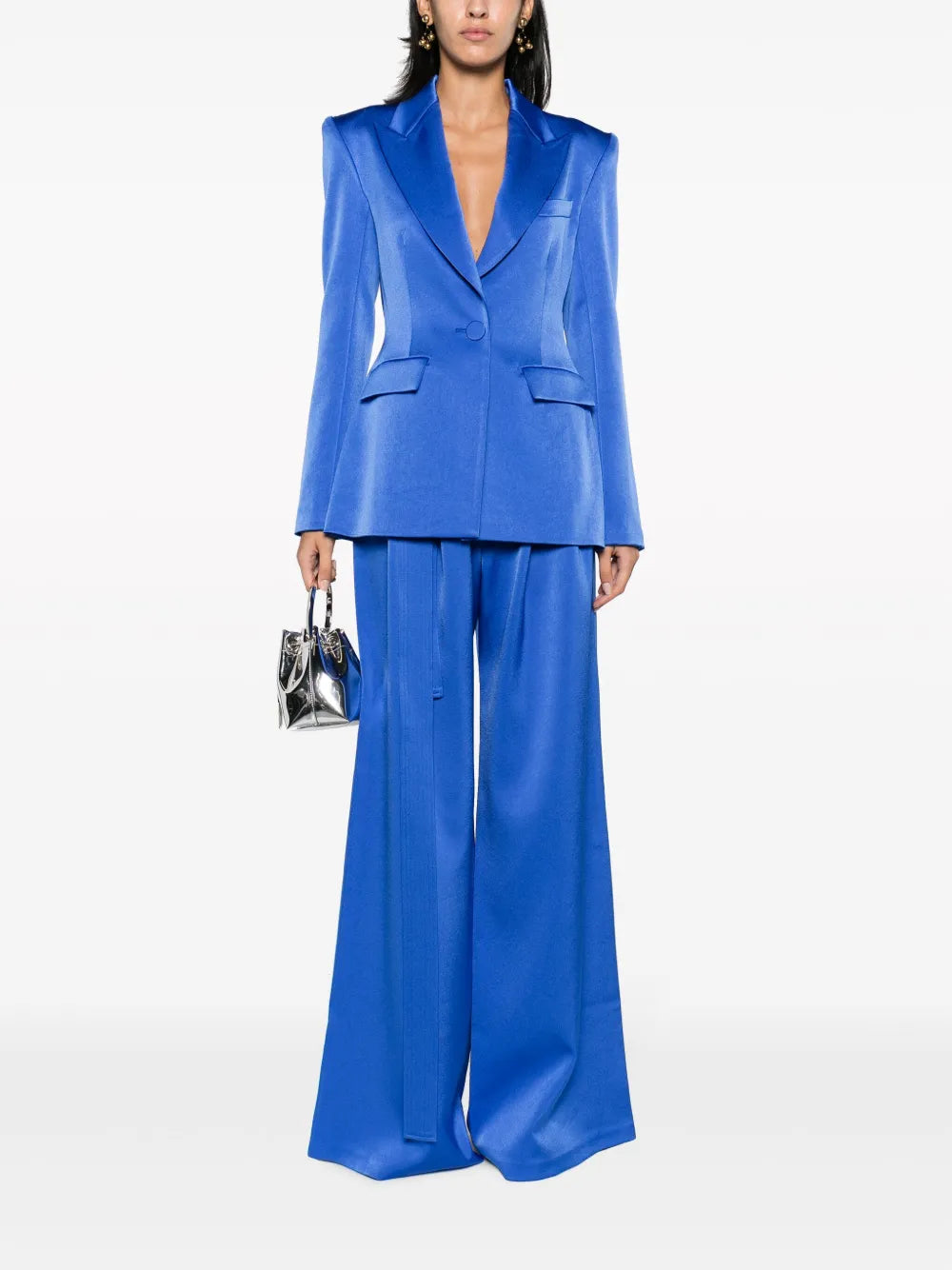 Single-Breasted Satin Blazer