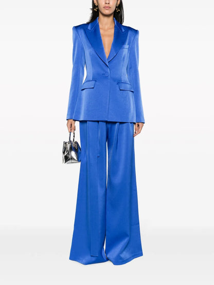 Single-Breasted Satin Blazer