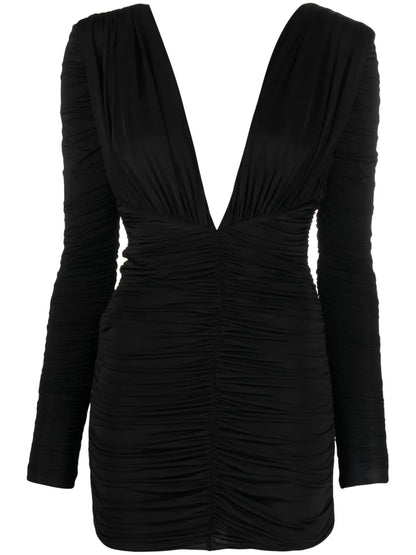 Ruched Plunge Minidress