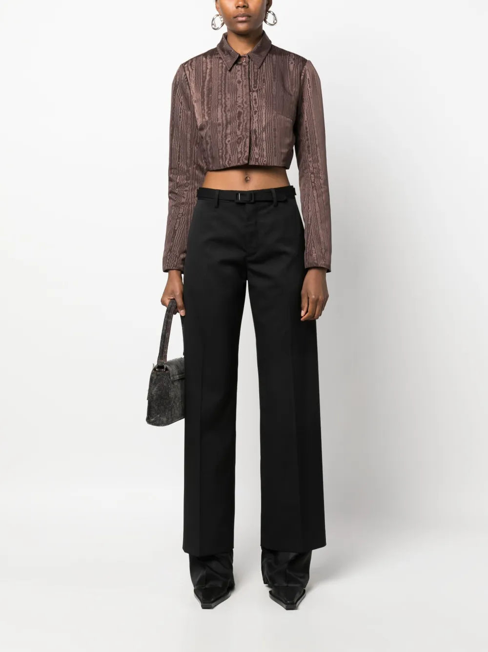 High-Waisted Flared Trousers