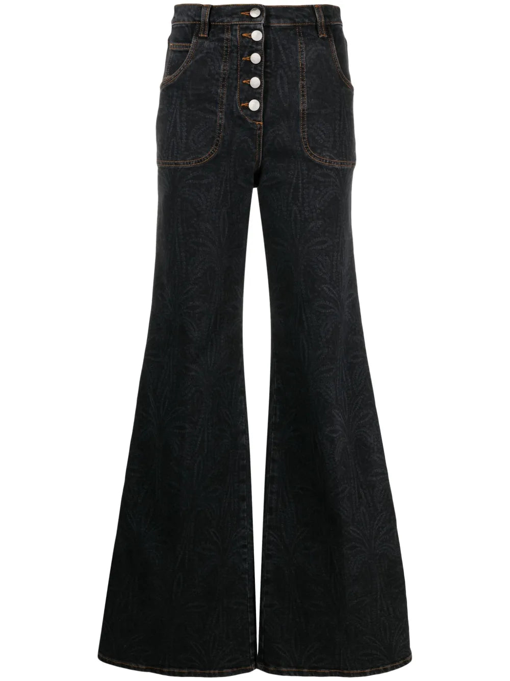 Buttoned Flared Jeans
