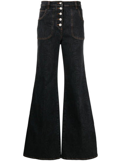 Buttoned Flared Jeans